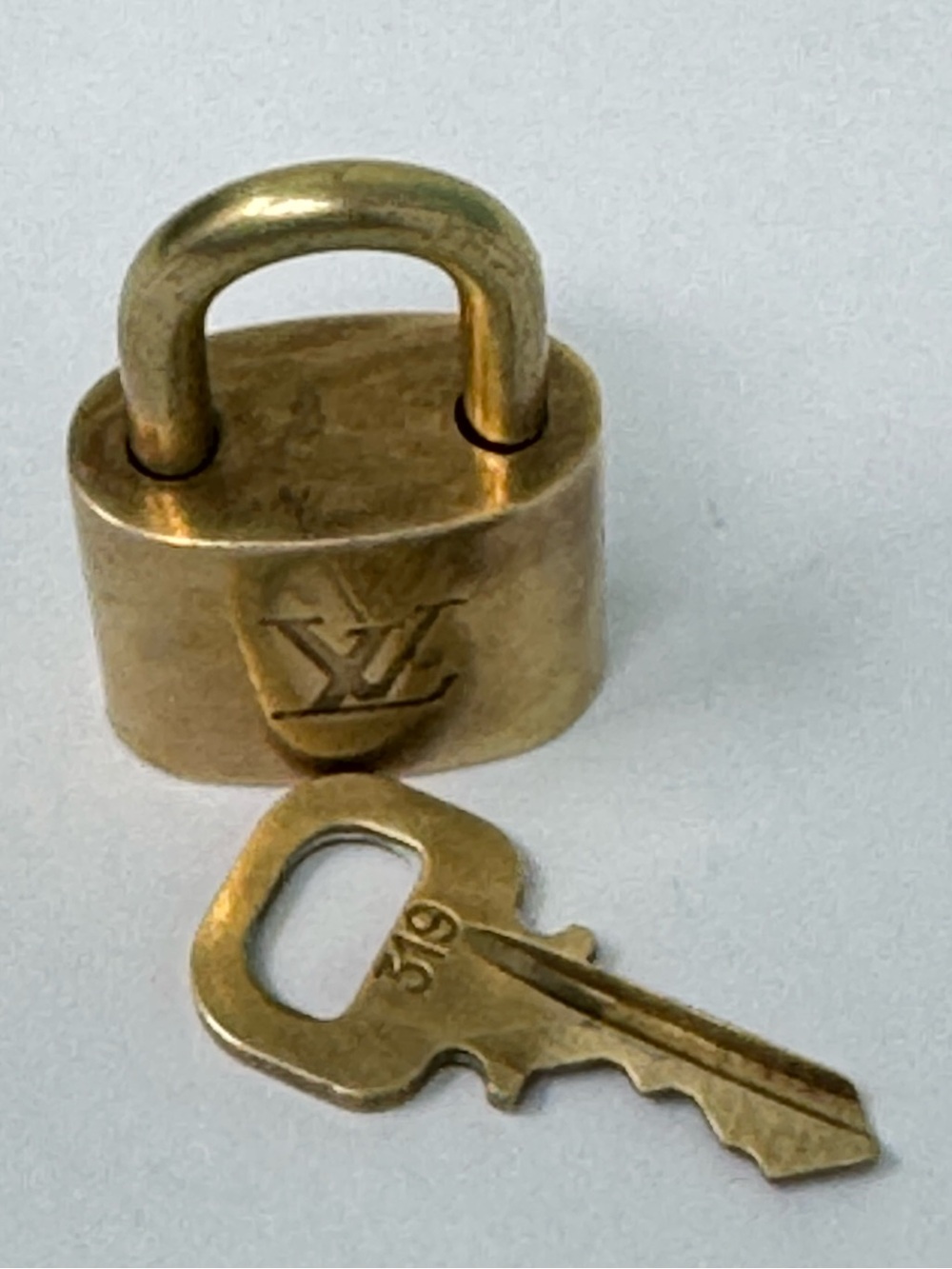 Authentic Louis Vuitton Gold Lock & Key Brass Number 319